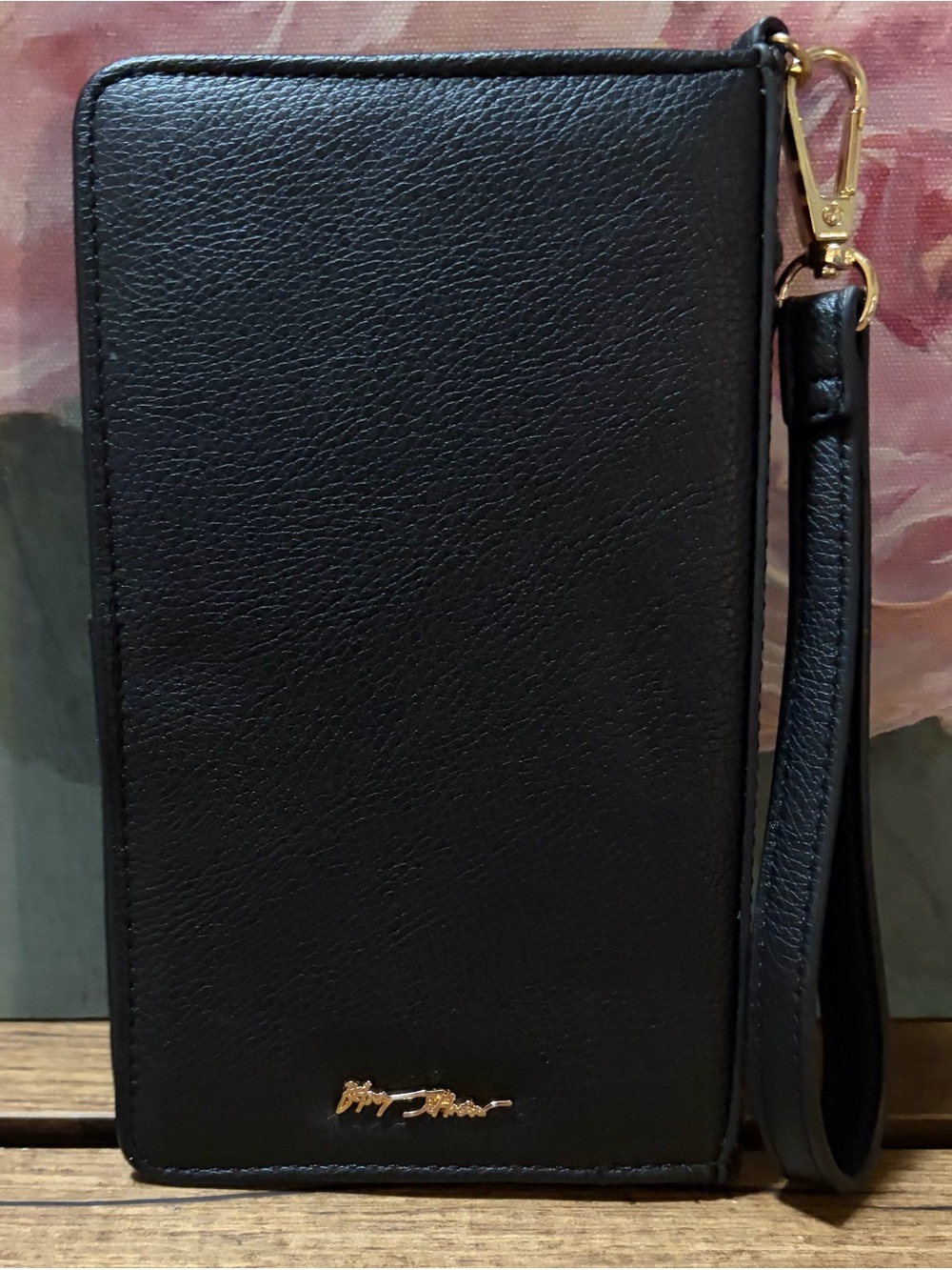 Betsey Johnson Book of Spells Wristlet Wallet - Black w/ Holographic Gold Design - Picture 4 of 8